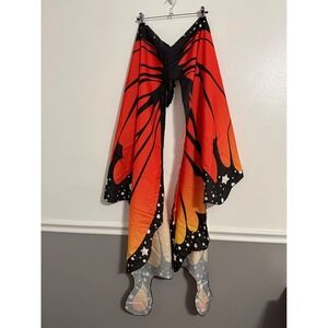 Unbranded Butterfly Costume Set Women OS Orange Monarch Wings Skirt Mask New